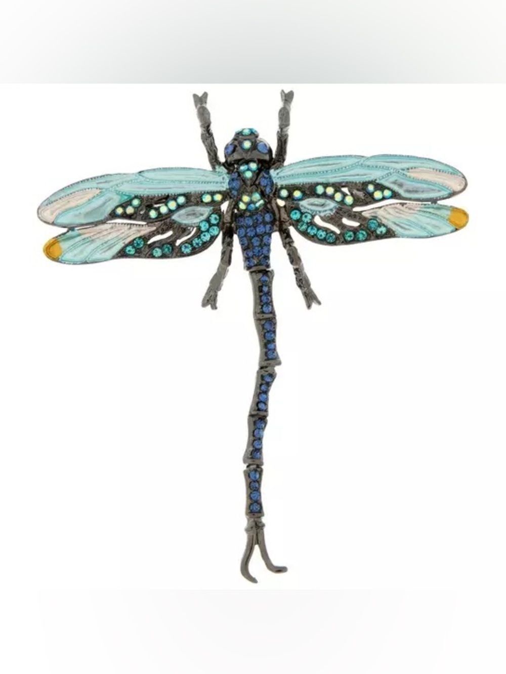 New Gilded Age Timeline by Bead Treasures Dragonfly Rhinestone Pendant Brooch